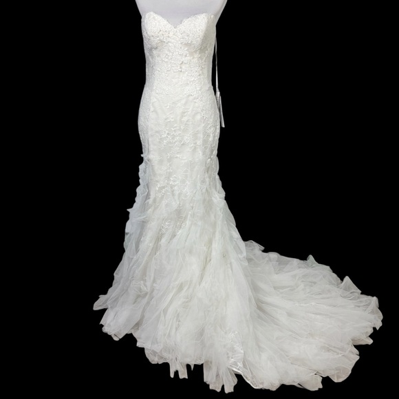 WTOO Dresses & Skirts - WTOO 19706 Curvalicious Ivory Oyster Lace Sweetheart Wedding Dress Size 8 NWT